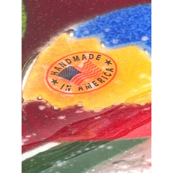 Peggy Karr Glass Christmas Ornaments 10" Tray Plate Handmade Art Glass USA Made‎ - Picture 12 of 16